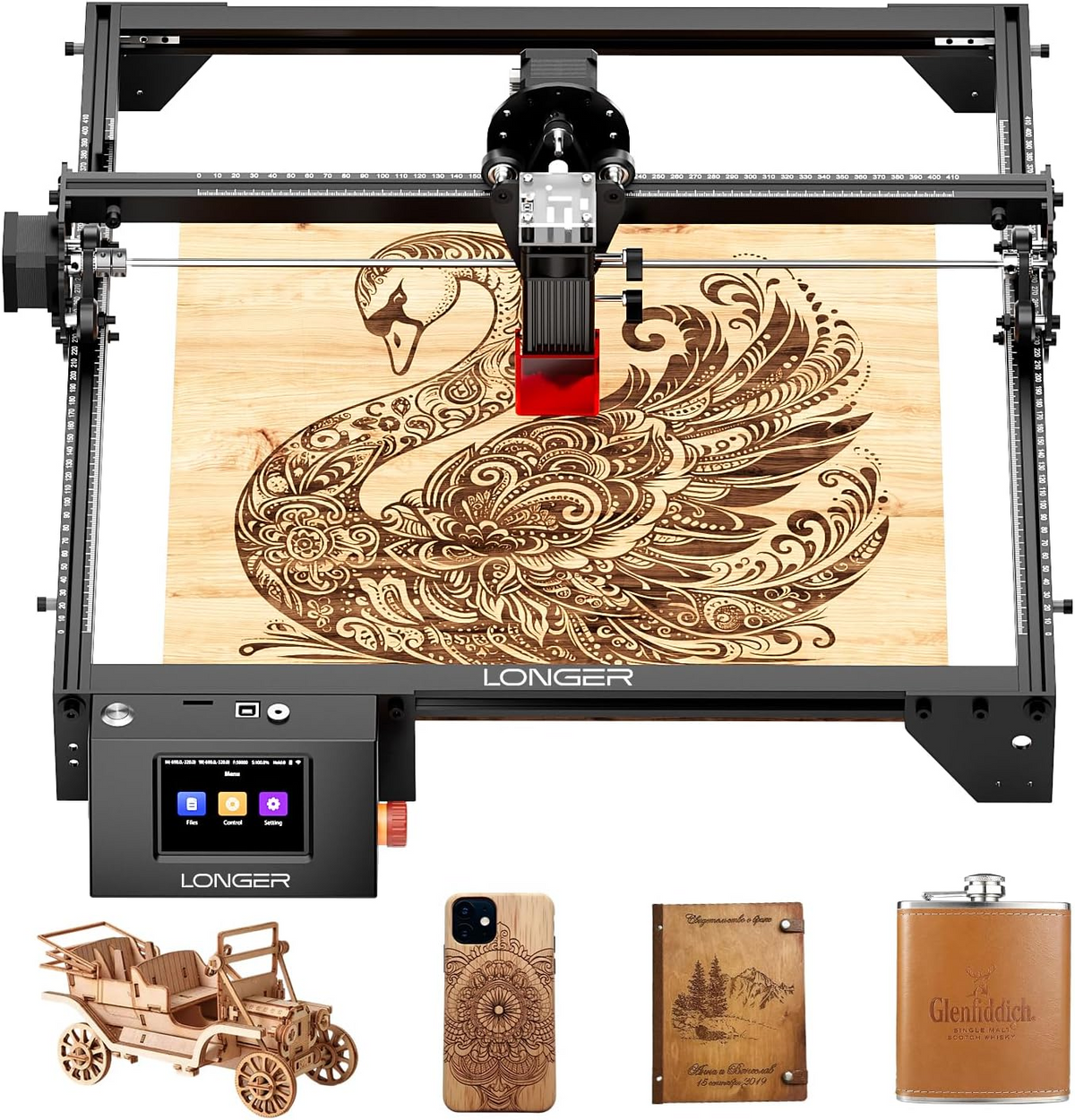 LONGER Ray5 5W Laser Engraver Machine, 24000mm/min High Speed, 15.75x15.75 Inch Working Area, for Plywood, Stainless Steel, Cotton Cloth & Glass, Ideal for Laser Engraving Beginners