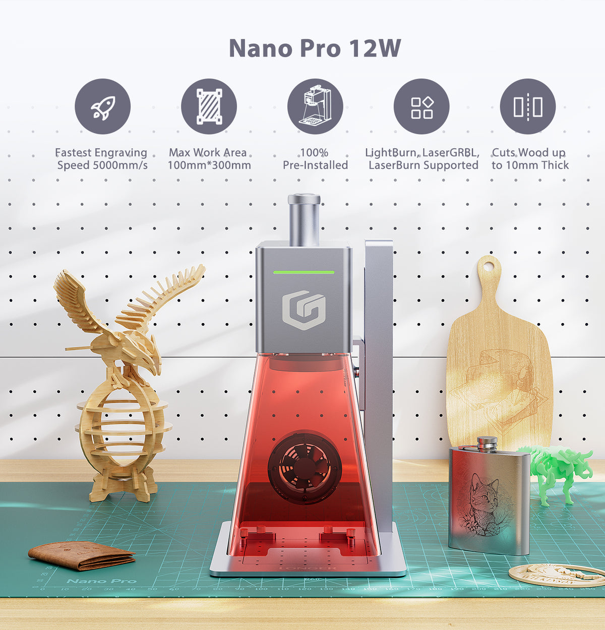 Longer Nano Pro 12W&Nano 6W Portable Laser Engraver